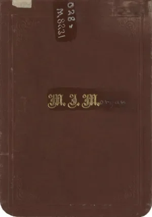 Brown handbook cover with the initials MJM embossed in gold