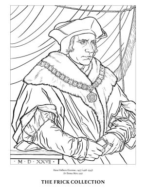 illustration of seated man with cap and dressed in heavy cloak