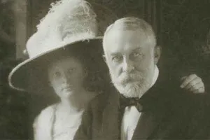 black and white photo of Henry and Helen Frick