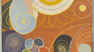 Book cover of "Hilma af Klint: A Pioneer of Abstraction," featuring a colorful abstract painting