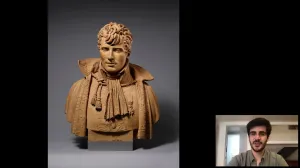 video still of bust of man and Giulio Dalvit