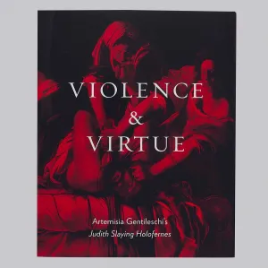 Book cover featuring a red-tinted painting of two women slitting a man's throat