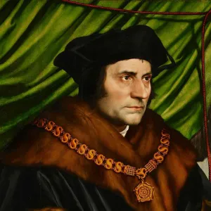 oil painting of man wearing a black cap, a black velvet cloak with brown fur lining