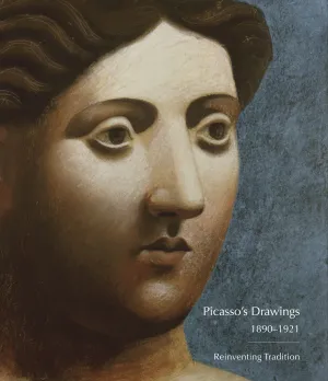Close up of a drawing of a woman's face.
