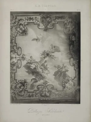Photograph of a frescoed ceiling.