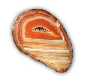 agate stone with orange at center