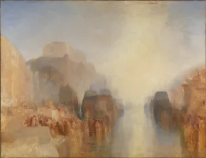 oil painting of harbor scene