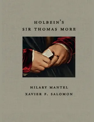 close up of the hands of Sir Thomas More, red sleeves, ring on index finger