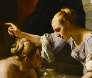detail of Guido Cagnacci's painting of The Repentant Magdalene