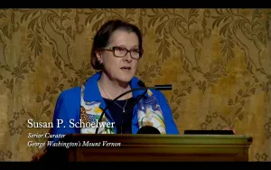 photo of Susan P. Schoelwer giving lecture at The Frick Collection