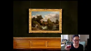 video still of Aimee Ng and oil painting in the Frick Collection gallery