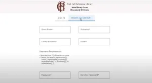screenshot of account creation