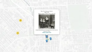detail of digital map pinpointing the Joshua Johnson’s painting The Westwood Children